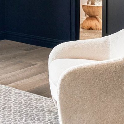 White armchair from Milford Floor Covering in Milford
