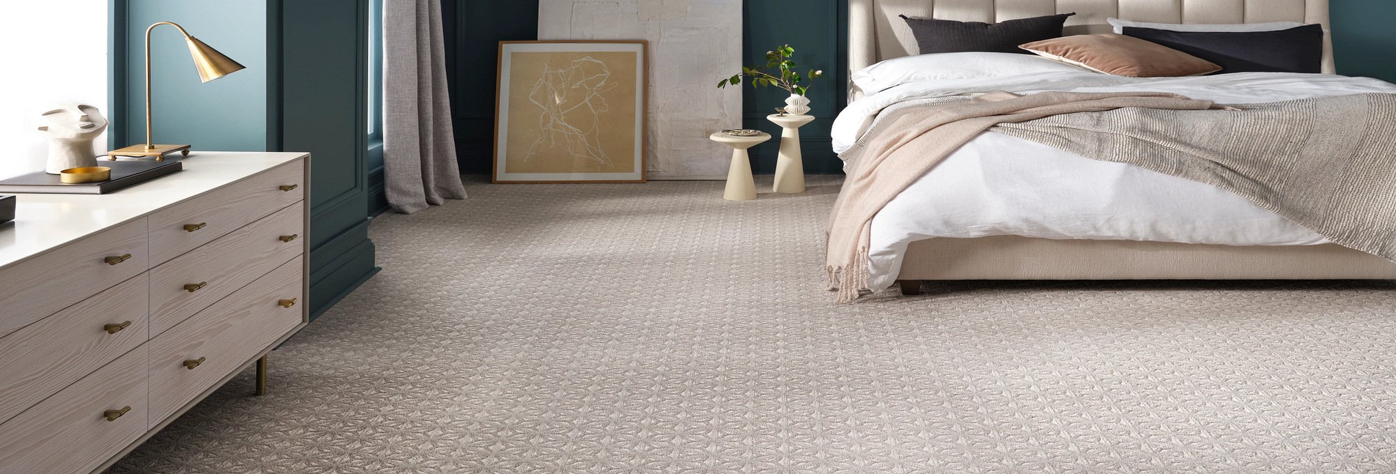 Bed on carpet from Milford Floor Covering in Milford